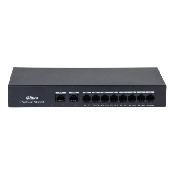 Acheter DAHUA PFS3010-8GT-65 switch PoE 8 ports Gigabit + 2 RJ45 uplink Gigabit 65 W non géré Layer 2