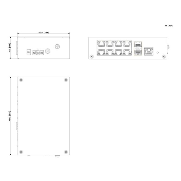 Acheter DAHUA PFS3211-8GT-120-V2 Switch PoE 2.0 8 ports Gigabit +2SFP Uplink +1RJ45 Uplink Gigabit 120W Non géré Layer2