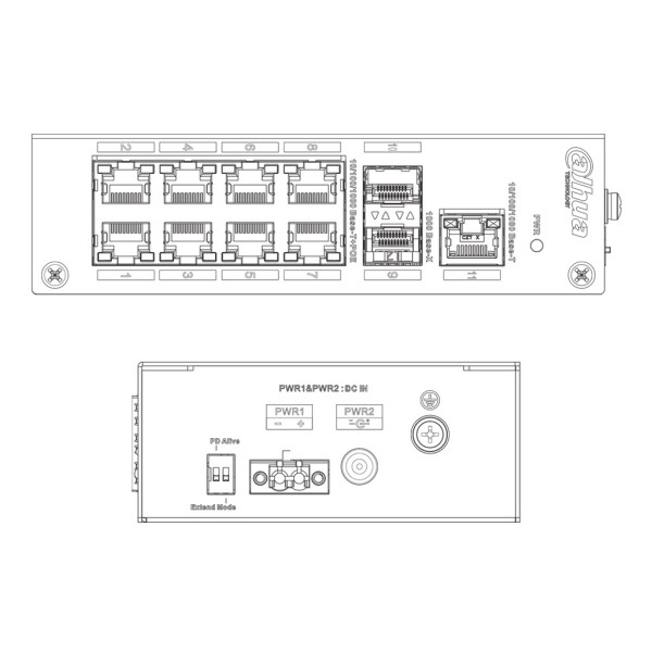 Comprar DAHUA PFS3211-8GT-120-V2 Switch PoE 2.0 8 puertos Gigabit +2SFP Uplink +1RJ45 Uplink Gigabit 120W No_Gestionable Layer2