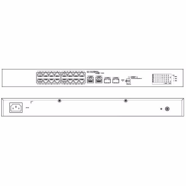 Kaufen DAHUA CS4218-16ET-135-V2 PoE-Switch 16 Ports 10/100 + 2 Combo-Gigabit RJ45/SFP Uplink 135W verwaltbar in der Cloud Layer2