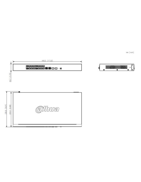 Acquistare DAHUA CS4218-16ET-190-V2 Switch PoE 16 porte 10/100 + 2 Combo Gigabit RJ45/SFP Uplink 190W gestibile in Cloud Layer2