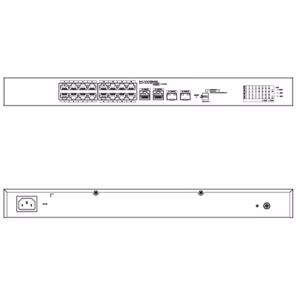 Kaufen DAHUA CS4218-16ET-190-V2 PoE-Switch mit 16 Ports 10/100 + 2 Combo-Gigabit RJ45/SFP Uplink 190W, verwaltbar in der Cloud, 