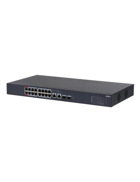Comprar DAHUA CS4218-16ET-240 Switch PoE 16 puertos 10/100 + 2 Combo Gigabit RJ45/SFP Uplink 240W Gestionable en Cloud Layer2