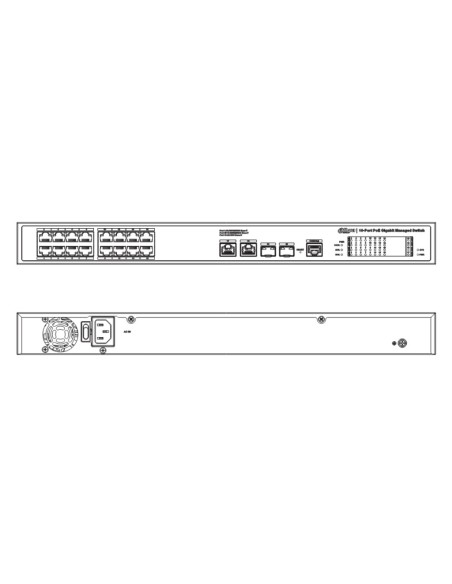 Comprar DAHUA S4220-16GT-240 Switch PoE 16 puertos Gigabit + 2 Uplink Gigabit RJ45 + 2SFP Gigabit 240W Gestionable Layer2
