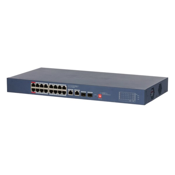 Acheter DAHUA CS4220-16GT-135-V2 Switch PoE 16 ports Gigabit + 2 uplinks Gigabit RJ45 + 2 SFP Gigabit 135W gérable dans le Cloud