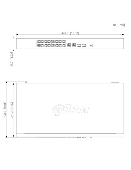 Acheter DAHUA CS4220-16GT-240-V2 Switch PoE 16 ports Gigabit + 2 uplinks Gigabit RJ45 + 2 SFP Gigabit 240 W administrable dans l