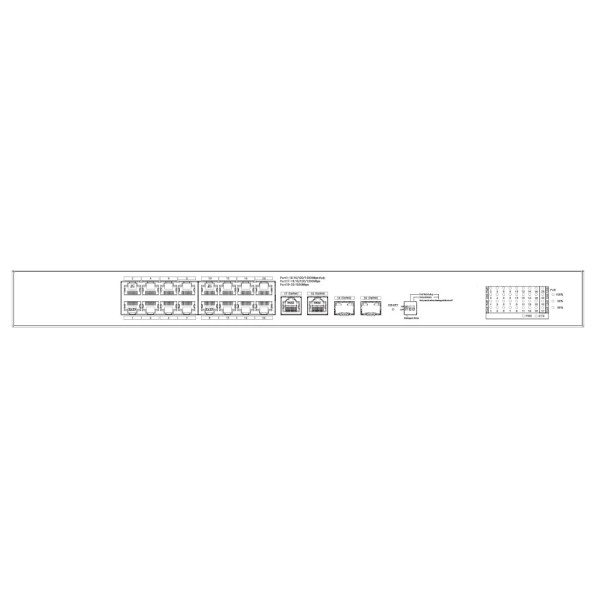 Acquistare DAHUA CS4220-16GT-240-V2 Switch PoE 16 porte Gigabit + 2 uplink Gigabit RJ45 + 2 SFP Gigabit 240W gestibile in Cloud