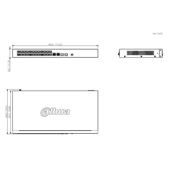 Acheter DAHUA CS4226-24ET-240-V2 Switch PoE 24 ports 10/100 + 2 Combo Gigabit RJ45/SFP Uplink 240W gérable dans le Cloud couche 