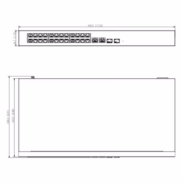 Kaufen DAHUA CS4226-24ET-375 PoE-Switch 24 Ports 10/100 + 2 Combo-Gigabit RJ45/SFP Uplink 375W verwaltbar in der Cloud Layer2