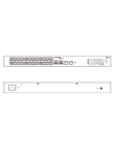 Acquistare DAHUA CS4226-24ET-375 Switch PoE 24 porte 10/100 + 2 Combo Gigabit RJ45/SFP Uplink 375W gestibile in Cloud Layer2