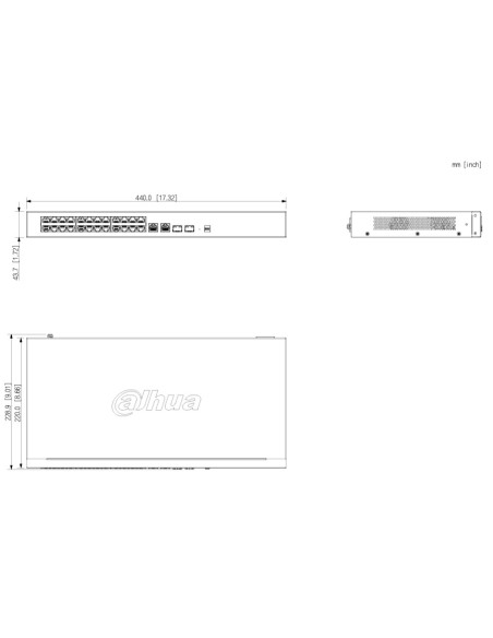 Comprar DAHUA CS4228-24GT-240-V2 Switch PoE 24 puertos Gigabit + 2 Uplink Gigabit RJ45 + 2SFP Gigabit 240W Gestionable en Cloud 