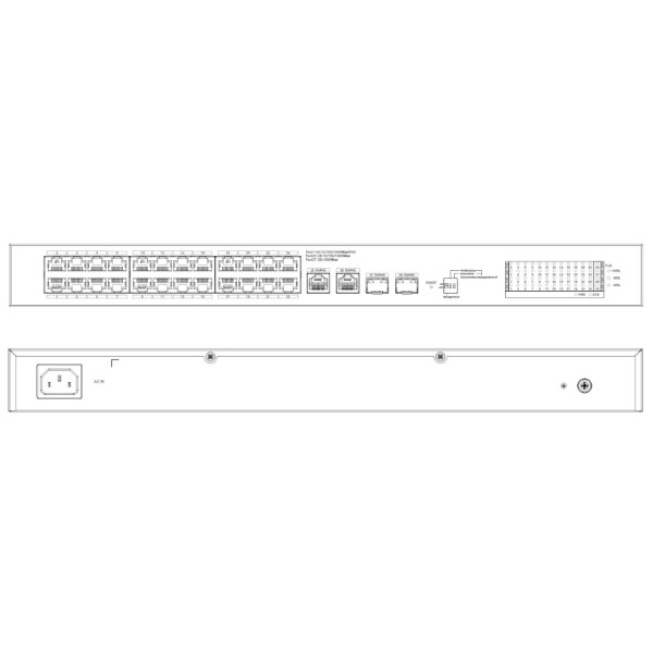 Acheter DAHUA CS4228-24GT-240-V2 switch PoE 24 ports Gigabit + 2 uplinks Gigabit RJ45 + 2 SFP Gigabit 240 W administrable dans l