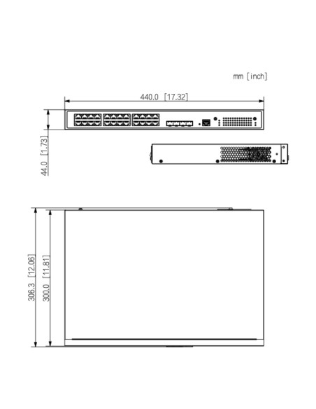 Comprar DAHUA S5428-24GT4XF-360 Switch 24 puertos Gigabit + 4 Uplink Gigabit SFP+ 10Gbps 360W Gestionable en Cloud Layer2