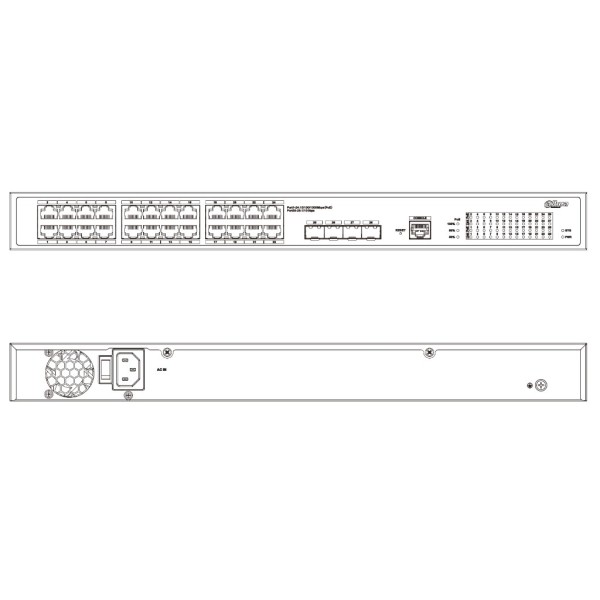 Comprar DAHUA S5428-24GT4XF-360 Switch 24 puertos Gigabit + 4 Uplink Gigabit SFP+ 10Gbps 360W Gestionable en Cloud Layer2