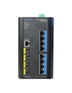 Acquistare UTEPO UTP7608GE-POE-IE Switch industriale Fast-Ring PoE 8 porte Gigabit + 4 uplink 10G SFP 240W 802.3af/at 6KV - Laye 2