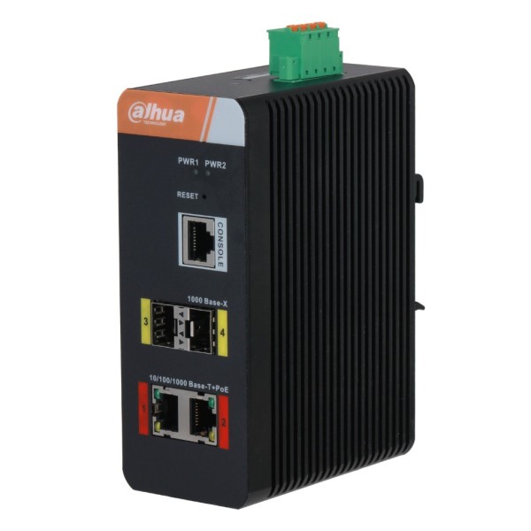 Acheter le switch DAHUA IS4204-2GT-120 PoE 2.0 industriel, 2 ports Gigabit + 2 uplinks SFP Gigabit, 120 W, administrable Layer 2