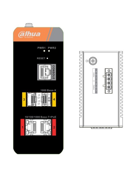 Acquistare DAHUA IS4204-2GT-120 Switch PoE 2.0 industriale 2 porte Gigabit + 2SFP uplink Gigabit 120W gestibile Layer2