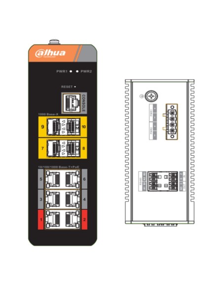 Acheter DAHUA IS4410-6GT-120 Switch PoE 2.0 industriel 6 ports Gigabit + 4 SFP uplink Gigabit 120 W administrable Layer 2