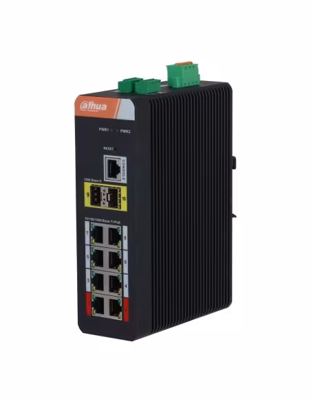 Comprar DAHUA IS4210-8GT-120 Switch PoE 2.0 Industrial 8 puertos Gigabit + 2SFP Uplink Gigabit 120W Gestionable Layer2