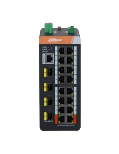 Comprar DAHUA IS4420-16GT-240 Switch PoE 2.0 Industrial 16 puertos Gigabit + 4SFP Uplink Gigabit 240W Gestionable Layer2 2