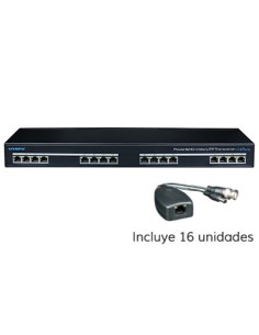 Acheter UTEPO UTP116PV-HD2 Convertisseur UTP vidéo 16 canaux 4-en-1 + alimentation en rack 19"