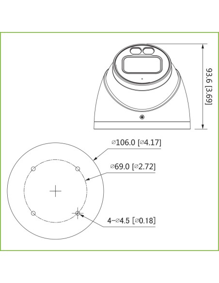 Acheter DAHUA HAC-HDW1239T-A-LED-0280B Mini-dôme HDCVI 4EN1 2M 1080P FULL COLOR 2.0 WDR Starlight LED 40 m 2.8mm IP67 MIC