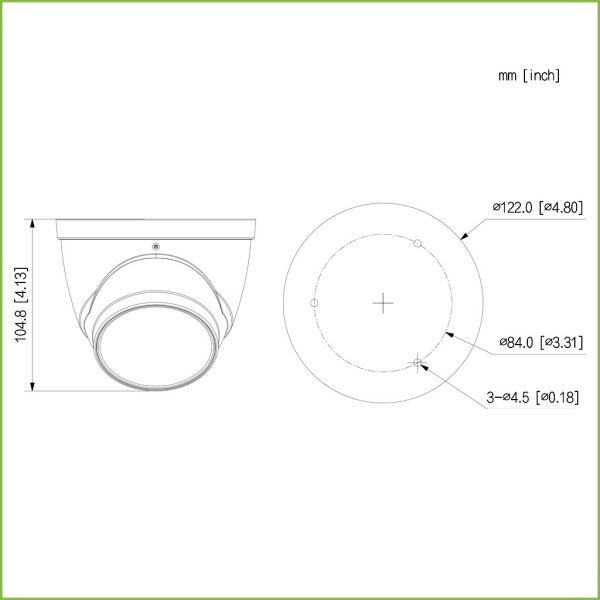 Acheter DAHUA HAC-HDW1239T-Z-A-LED MiniDôme HDCVI 4EN1 2M 1080P FULL COLOR 2.0 WDR Starlight LED 40 m 2.7-13.5mm IP67 MIC