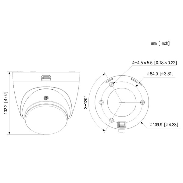Acheter DAHUA HAC-HDW1249X-IL-A-PRO Mini-dôme HDCVI 4EN1 WizColor PRO H265 2M WDR 130 dB Éclairage double LED 50 m / IR 50 m 2.8