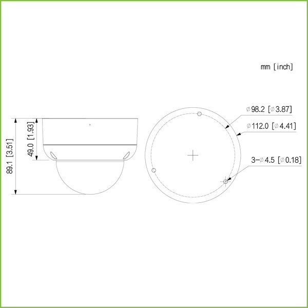 Acheter DAHUA HAC-HDBW1231EA-A-0280B Dôme HDCVI 4EN1 2M 1080P WDR Starlight IR 40 m 2.8mm IP67 IK10 MIC AUDIO