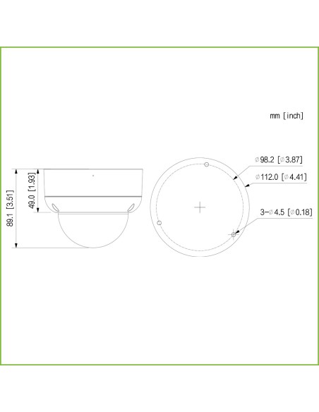 Acheter DAHUA HAC-HDBW1231EA-A-0280B Dôme HDCVI 4EN1 2M 1080P WDR Starlight IR 40 m 2.8mm IP67 IK10 MIC AUDIO