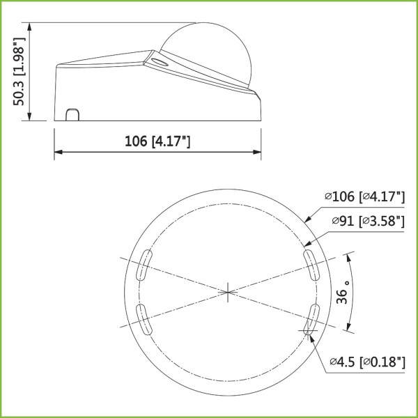 Acquista DAHUA HAC-HDBW2241F-A-0280B Dome HDCVI 4EN1 2M 1080P DN ICR WDR Starlight IR20m 0Lux 2.8mm IP67 IK10 MIC