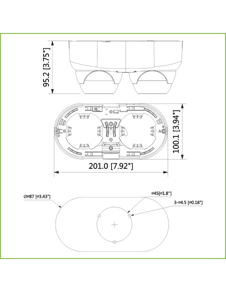 Kaufen DAHUA HAC-HDW2241M-E2 Mini-Dome HDCVI 2 MP Dual-Objektiv DN ICR WDR Starlight IR 30 m 0 Lux 3.6mm IP67 AUDIO Broadcast