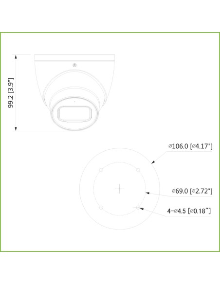Comprar DAHUA HAC-HDW2249T-A MiniDomo HDCVI 4EN1 2M 1080P FULL COLOR WDR Starlight 3.6mm IP67 AUDIO MIC