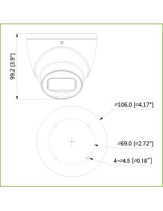 Acquistare DAHUA HAC-HDW2249T-A-LED MiniDomo HDCVI 4IN1 2M 1080P FULL COLOR WDR Starlight LED 40 m 3.6mm IP67 AUDIO MIC 2
