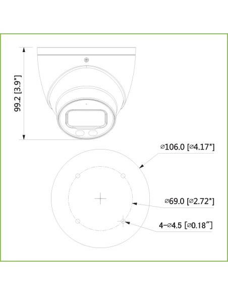Kaufen DAHUA HAC-HDW2249T-A-LED Mini-Dome HDCVI 4-in-1 2MP 1080P FULL COLOR WDR Starlight LED 40 m 3.6mm IP67 AUDIO MIC
