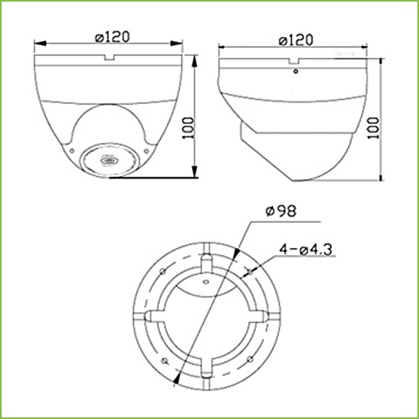 Acquistare IRLAB CDD-CT46EW Dome HDCVI 2M 1080P DN ICR 0.00001Lux 5.5mm IP66