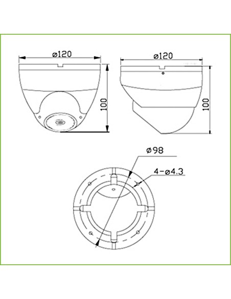 Acquistare IRLAB CDD-CT46EW Dome HDCVI 2M 1080P DN ICR 0.00001Lux 5.5mm IP66