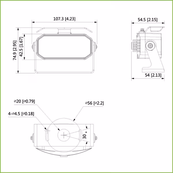 Comprar DAHUA HAC-HMW3200-0280B Domo HDCVI 4EN1 2M 1080P DN IR20m 0Lux 2.8mm MOVIL conector AVIACION M12 IP67 MIC