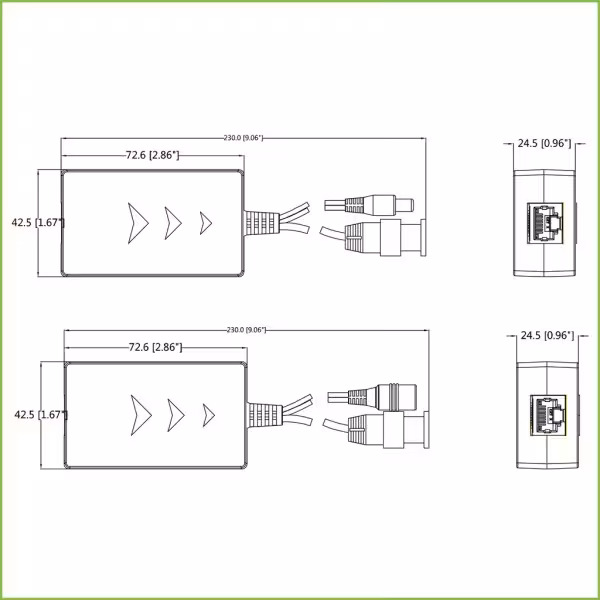 Kaufen DAHUA PFM801-4MP Kit UTP-Video+Strom-Konverter für lange Distanzen für HDCVI/TVI/AHD bis zu 4 MP mit RJ45 (2 Stk.)