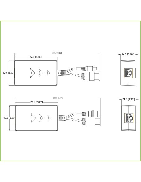 Acquistare DAHUA PFM801-4MP Kit convertitore UTP video+alimentazione a lunga distanza per HDCVI/TVI/AHD fino a 4MP con RJ45 (2 p