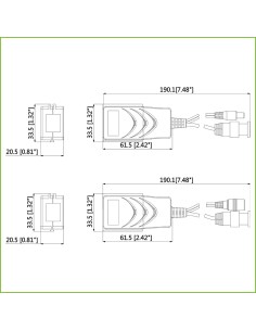 Comprar DAHUA PFM802 Kit Conversor UTP Vídeo+Alimentación para HDCVI/TVI/AHD hasta 4K con RJ45 (2 uds) 2
