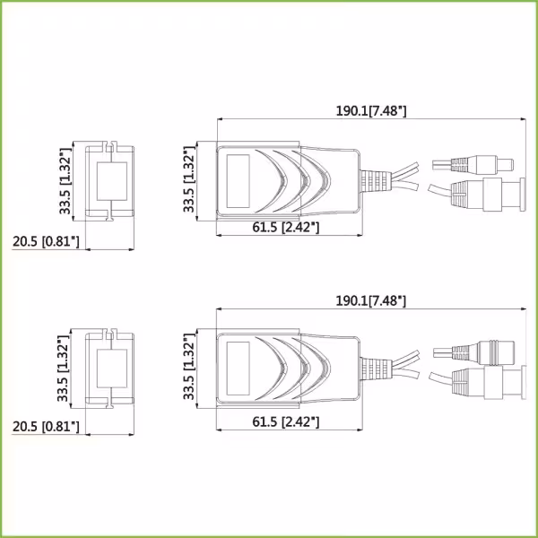Acquistare DAHUA PFM802 Kit convertitore UTP Video+Alimentazione per HDCVI/TVI/AHD fino a 4K con RJ45 (2 pz)