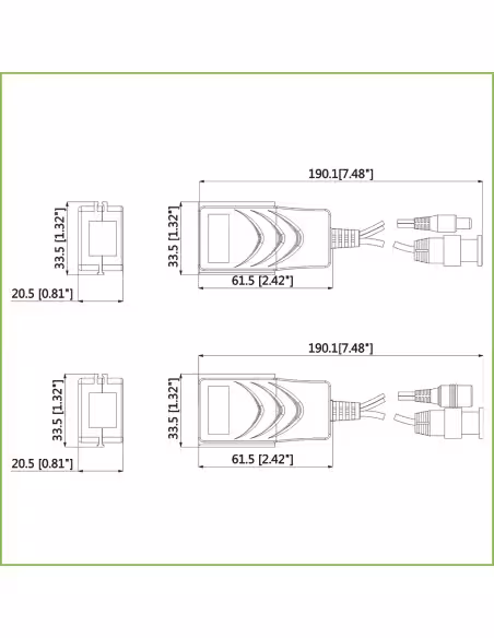 Acquistare DAHUA PFM802 Kit convertitore UTP Video+Alimentazione per HDCVI/TVI/AHD fino a 4K con RJ45 (2 pz)