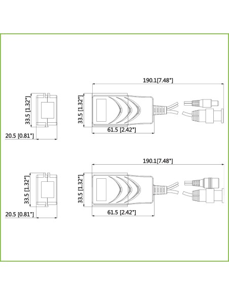 Kaufen DAHUA PFM802 Kit UTP-Video+Stromversorgungskonverter für HDCVI/TVI/AHD bis zu 4K mit RJ45 (2 Stk.)