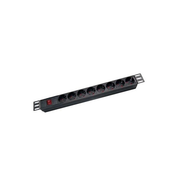 Comprar DRUTP REGLETA-ALU-8S Regleta de enchufes de Aluminio para Rack 19" 1U de 8 Schuko con interruptor