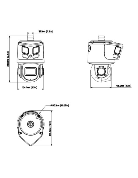Comprar DAHUA SDT3E410-8P-MB-A-PV1 Domo Dual-PTZ IP 8M+4M TiOC WDR Iluminación Dual LED30m/IR70m 10x IP66 PoE AUDIO E/S AI