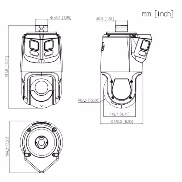 Acheter DAHUA SDT4E425-8P-GB-APV1-0280-S2 Dôme double-PTZ IP 8M+4M TiOC WDR Éclairage double LED 50 m / IR 100 m 25x IP66 PoE AU