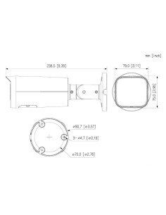 Acheter DAHUA IPC-HFW21249T-S-IL-0280B-B Caméra tubulaire IP 12 Mpx H.265 WDR Éclairage double LED 30 m / IR 30 m 2.8mm IP67 PoE 2