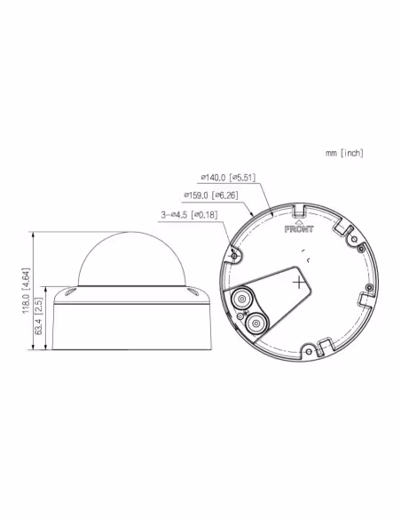 Acheter DAHUA IPC-HDBW5459E1-ZE-IL Dôme IP H265 4 Mpx WDR 140 dB Éclairage double LED 50 m / IR 60 m 2,7-12 VFM IK10 IP67 ePoE S