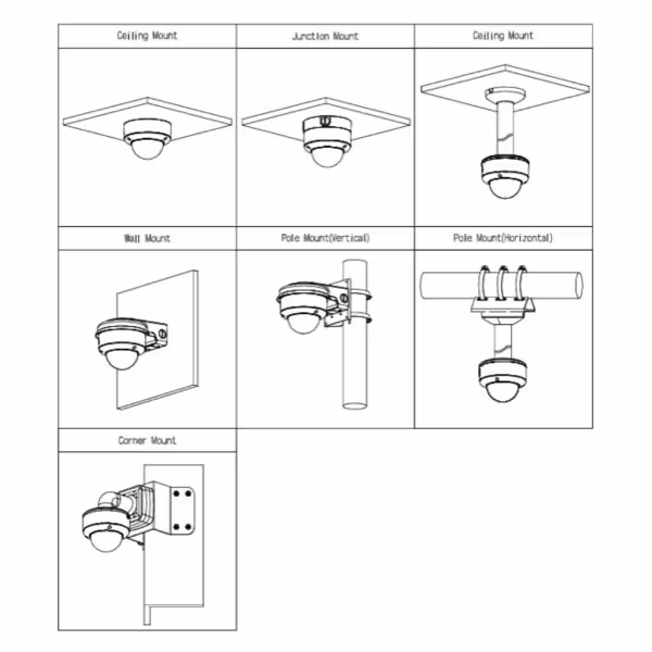 Acheter DAHUA IPC-HDBW5459E1-ZE-IL Dôme IP H265 4 Mpx WDR 140 dB Éclairage double LED 50 m / IR 60 m 2,7-12 VFM IK10 IP67 ePoE S